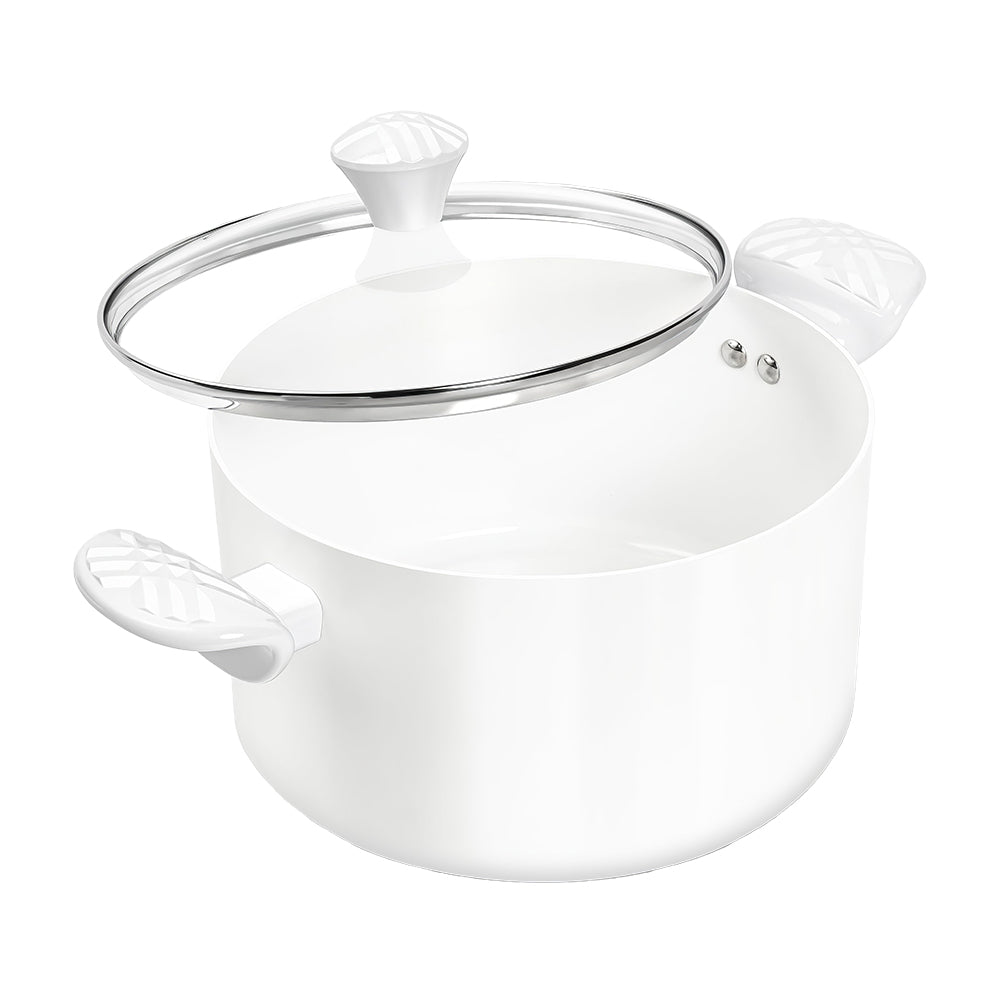 6Qt Ceramic Nonstick Stock Pot with Lid, Stay-Cool Handle, Induction Safe