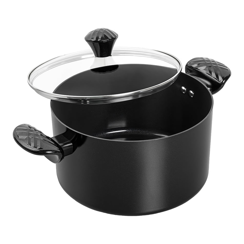 6Qt Ceramic Nonstick Stock Pot with Lid, Stay-Cool Handle, Induction Safe