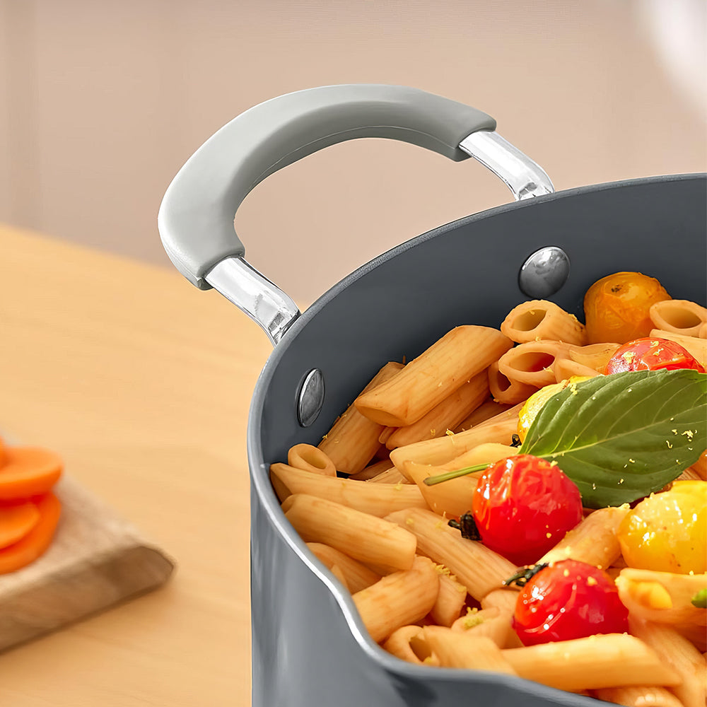 6Qt Ceramic Non-Stick Soup Pot with Strainer Lid, Induction & Oven Safe