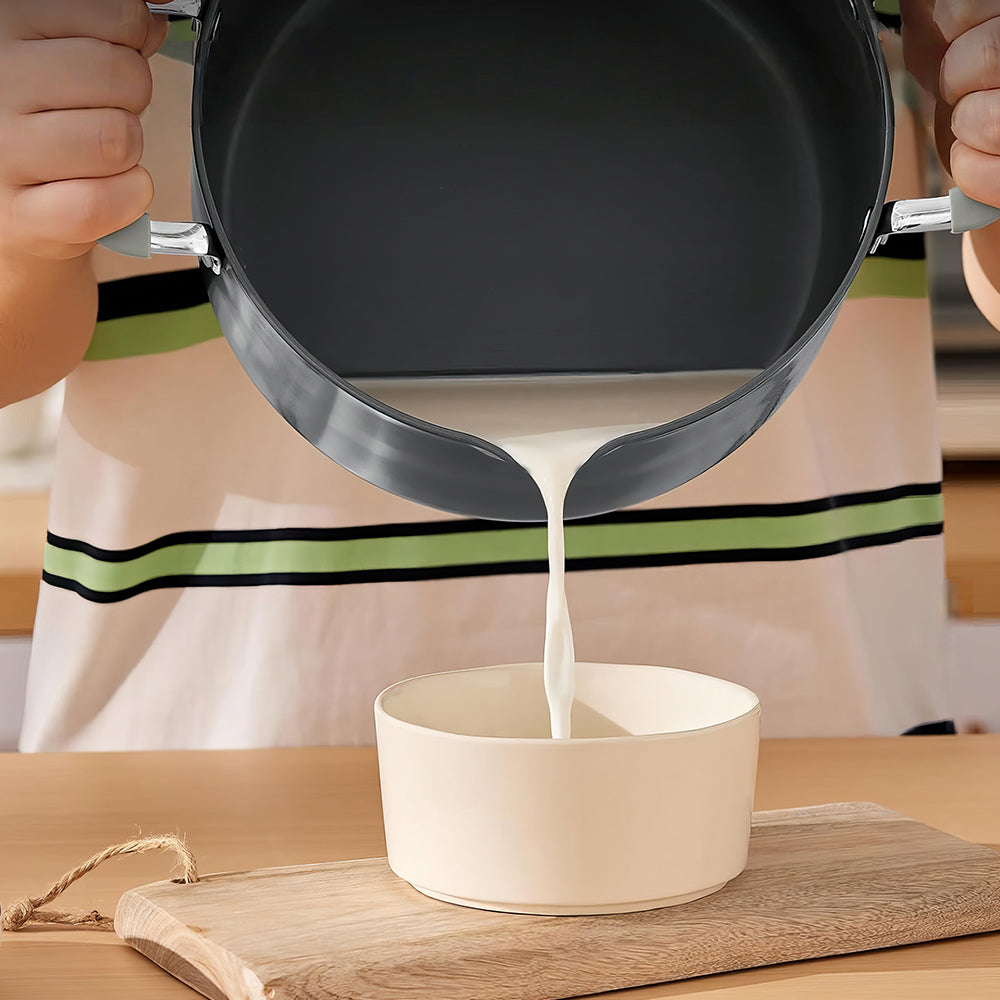 6Qt Ceramic Non-Stick Soup Pot with Strainer Lid, Induction & Oven Safe
