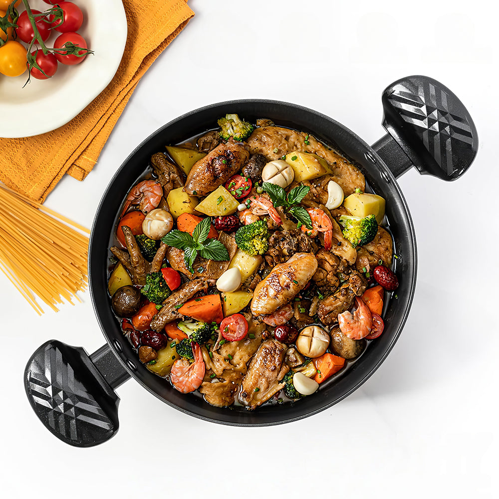 6Qt Ceramic Nonstick Stock Pot with Lid, Stay-Cool Handle, Induction Safe