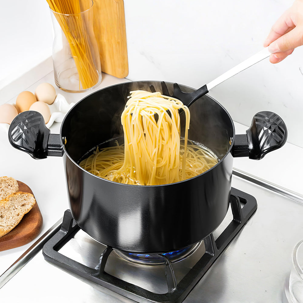 6Qt Ceramic Nonstick Stock Pot with Lid, Stay-Cool Handle, Induction Safe