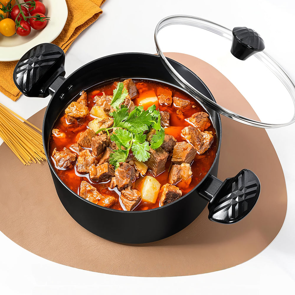 6Qt Ceramic Nonstick Stock Pot with Lid, Stay-Cool Handle, Induction Safe