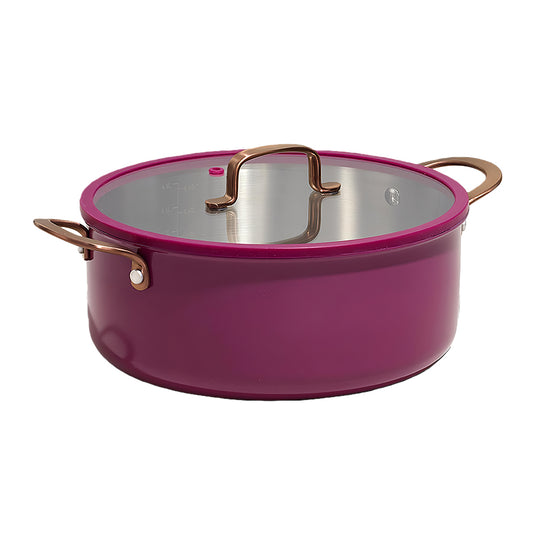 6Qt 3-Ply Stainless Steel Stockpot with Lid, Ceramic Outer, Induction & Oven Safe