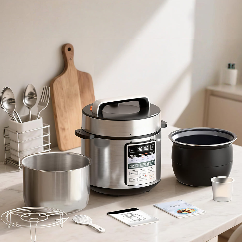 Electric Pressure Cooker 6Qt, 9-in-1 Multi-Cooker with 12 Presets