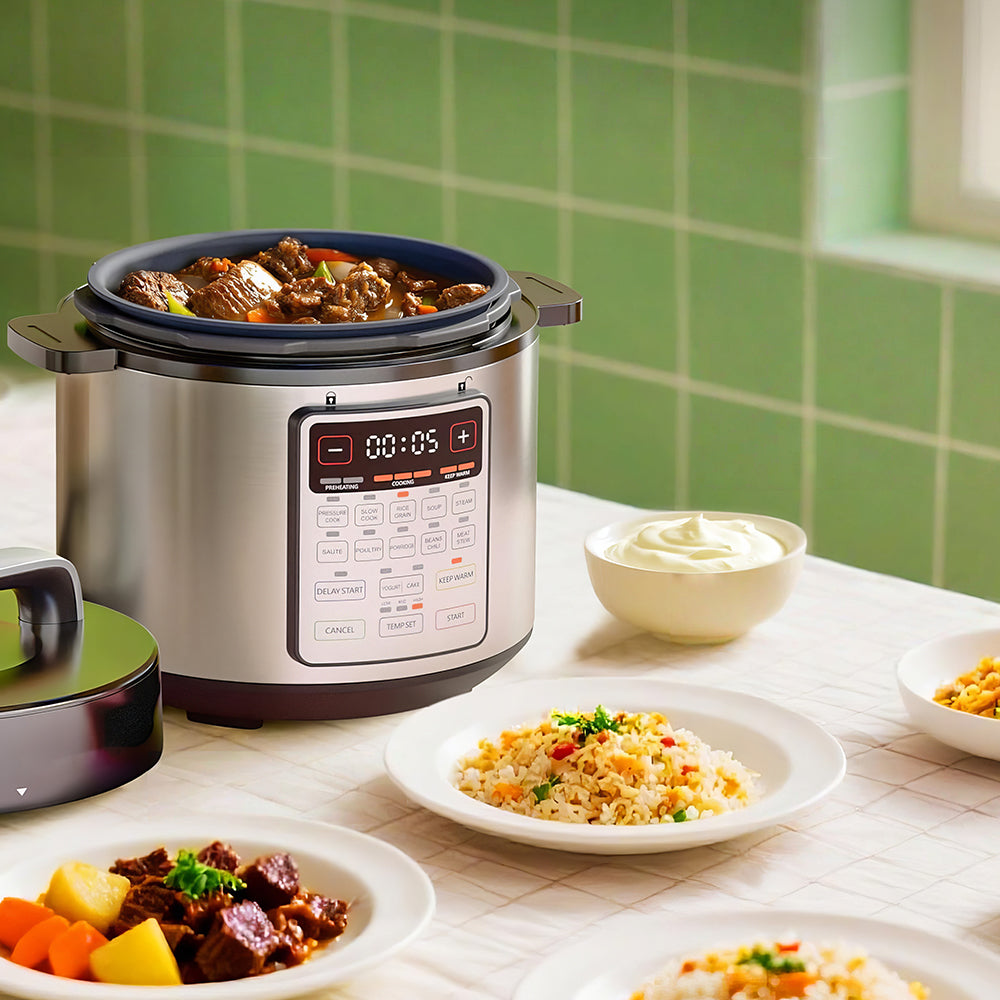 Electric Pressure Cooker 6Qt, 9-in-1 Multi-Cooker with 12 Presets