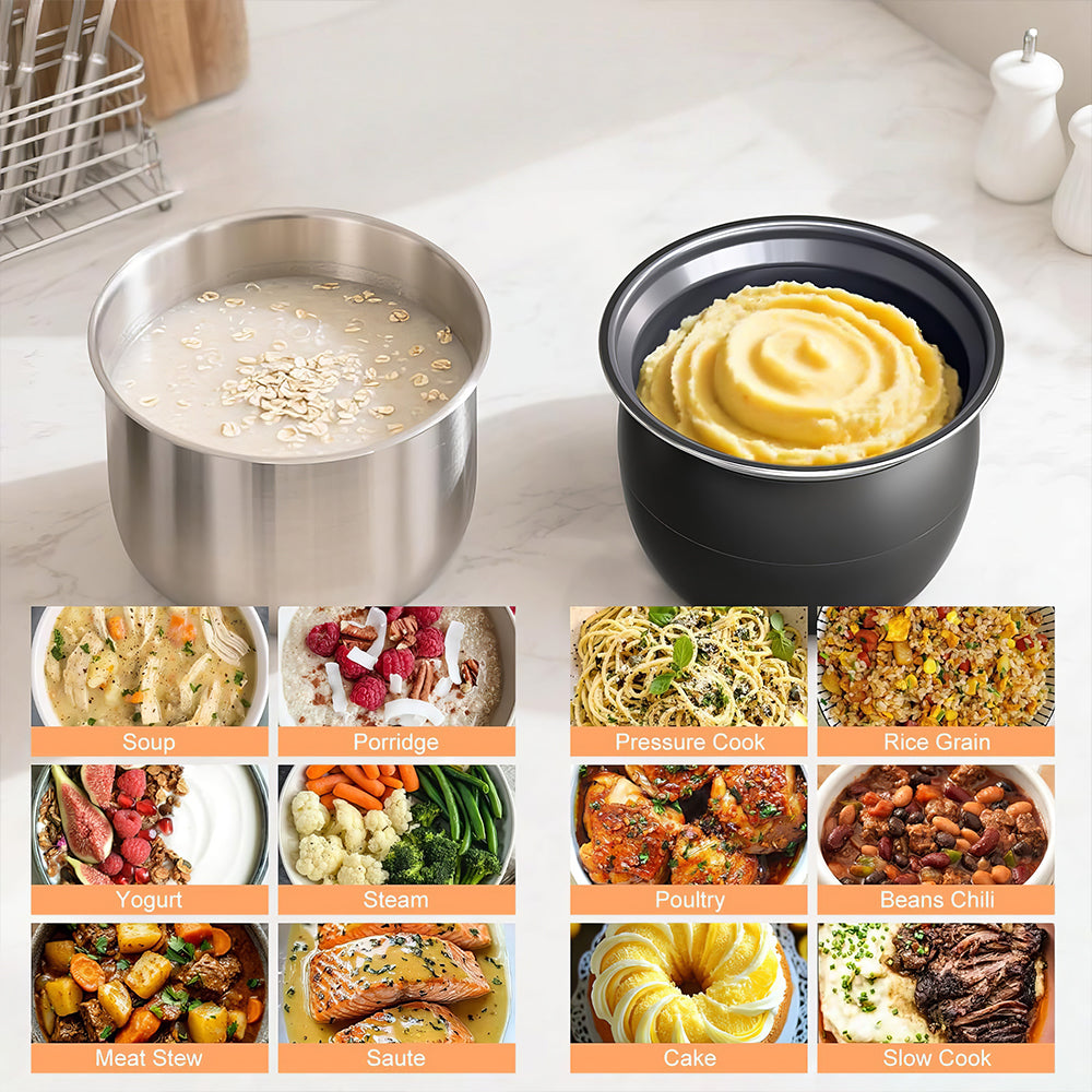 Electric Pressure Cooker 6Qt, 9-in-1 Multi-Cooker with 12 Presets