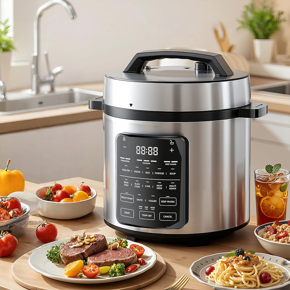 14-in-1 Electric Pressure Cooker 6Qt Stainless Steel Multi-Cooker