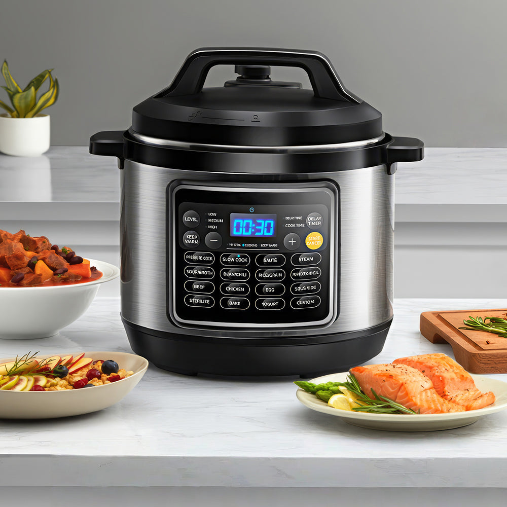 9-in-1 Electric Pressure Cooker 6Qt with 13 Presets & Delay Timer