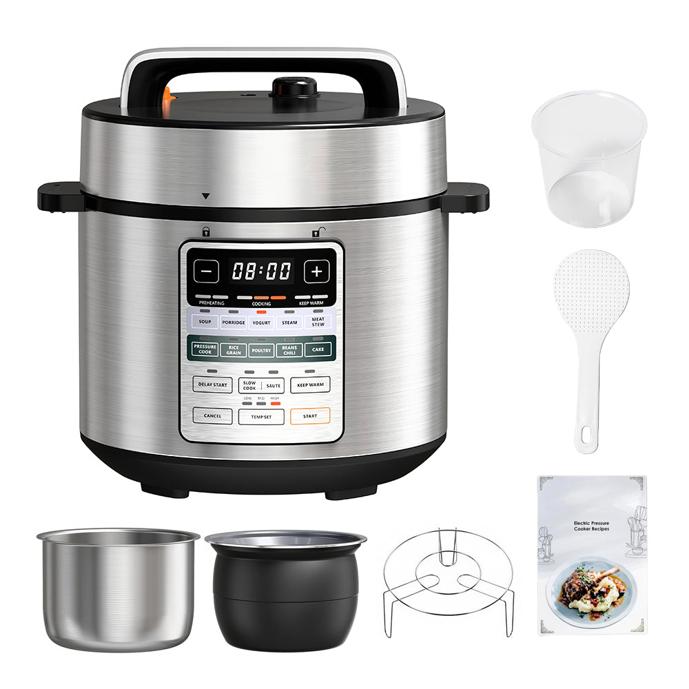 Electric Pressure Cooker 6Qt, 9-in-1 Multi-Cooker with 12 Presets