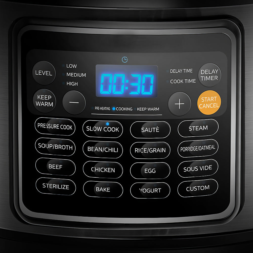 9-in-1 Electric Pressure Cooker 6Qt with 13 Presets & Delay Timer
