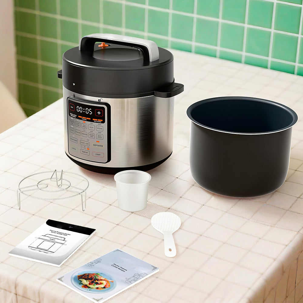 Electric Pressure Cooker 6Qt, 9-in-1 Multi-Cooker with 12 Presets